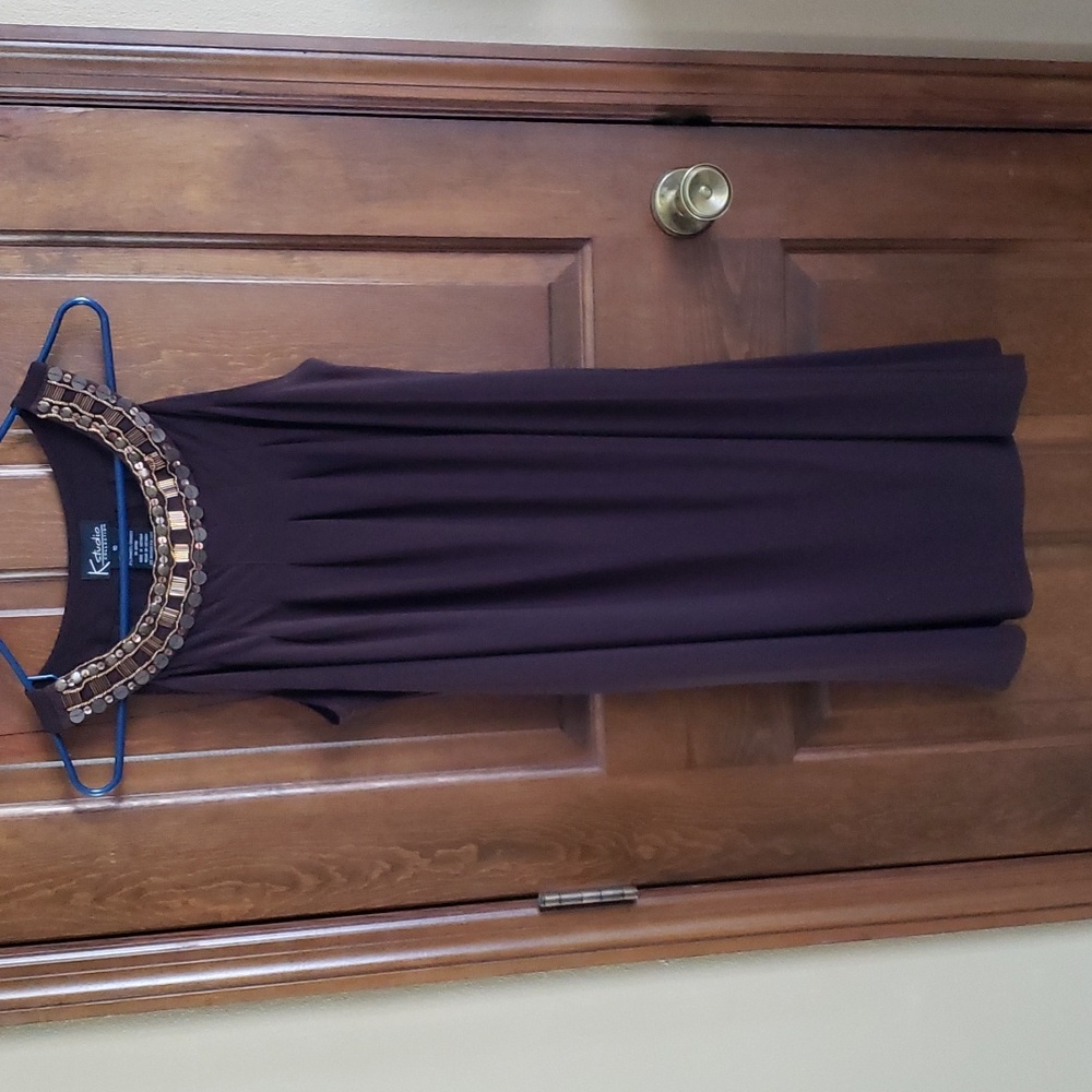 K Studio Collection Embellished Neckline Dress